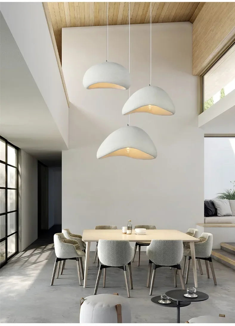 Lampes suspendues LED lampe suspendue en résine blanche pour salon salle à manger décor de Restaurant lustre Art Suspension Luminaire