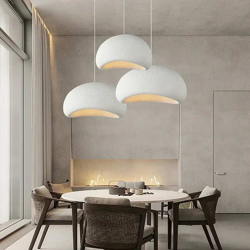 Lampes suspendues LED lampe suspendue en résine blanche pour salon salle à manger décor de Restaurant lustre Art Suspension Luminaire