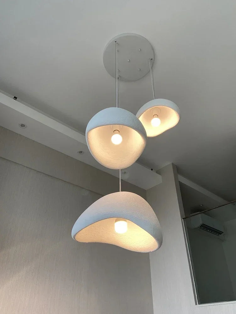 Lampes suspendues LED lampe suspendue en résine blanche pour salon salle à manger décor de Restaurant lustre Art Suspension Luminaire