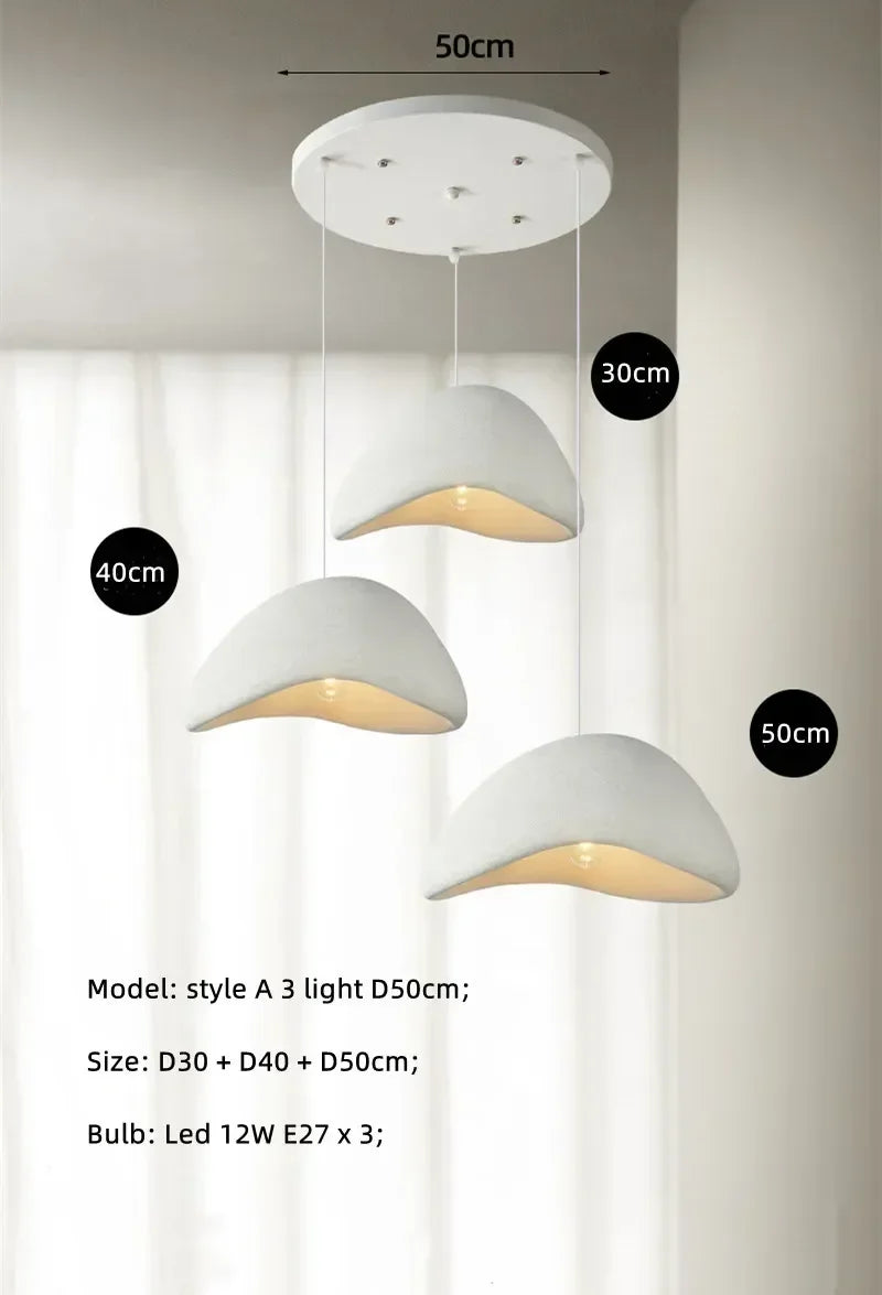 Lampes suspendues LED lampe suspendue en résine blanche pour salon salle à manger décor de Restaurant lustre Art Suspension Luminaire