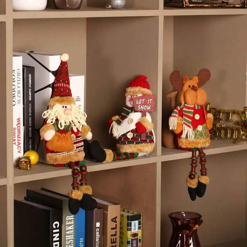 Décoration d'arbre de poupées de Noël, ornement de nouvel an, renne, bonhomme de neige, père Noël assis au beurre, joyeux Noël