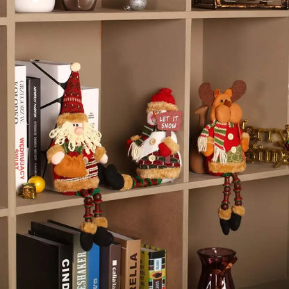 Décoration d'arbre de poupées de Noël, ornement de nouvel an, renne, bonhomme de neige, père Noël assis au beurre, joyeux Noël