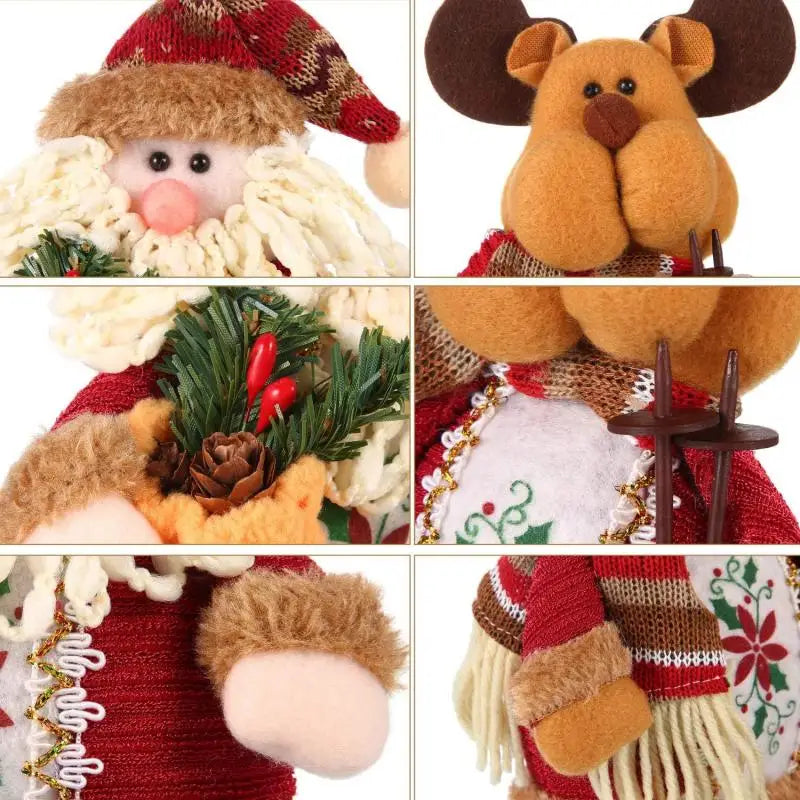 Décoration d'arbre de poupées de Noël, ornement de nouvel an, renne, bonhomme de neige, père Noël assis au beurre, joyeux Noël
