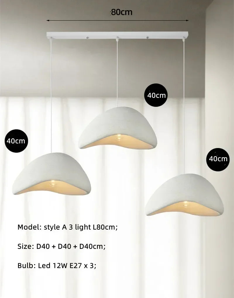 Lampes suspendues LED lampe suspendue en résine blanche pour salon salle à manger décor de Restaurant lustre Art Suspension Luminaire